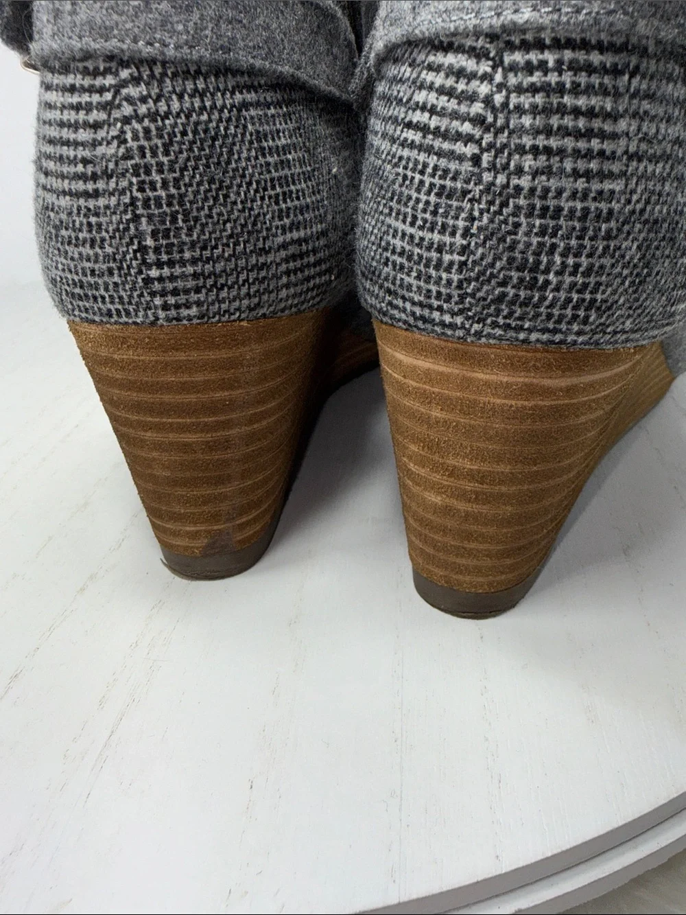 Dr. Scholl's Gray Fold-Over Wedge Ankle Booties